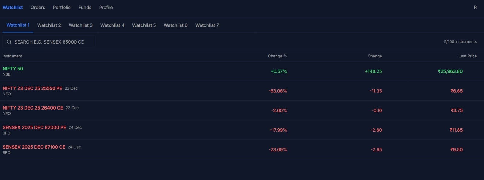 Trading Terminal Screenshot